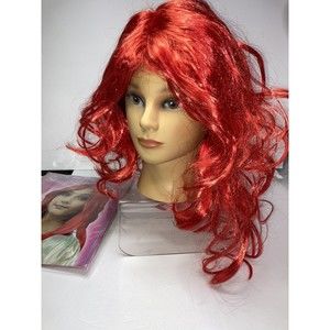 Fun World Ariel Little Mermaid Girl Red Wavy Child Wig Halloween Costume Dressup